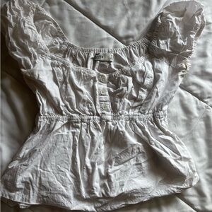 Hollister Classic White Button-Up Top